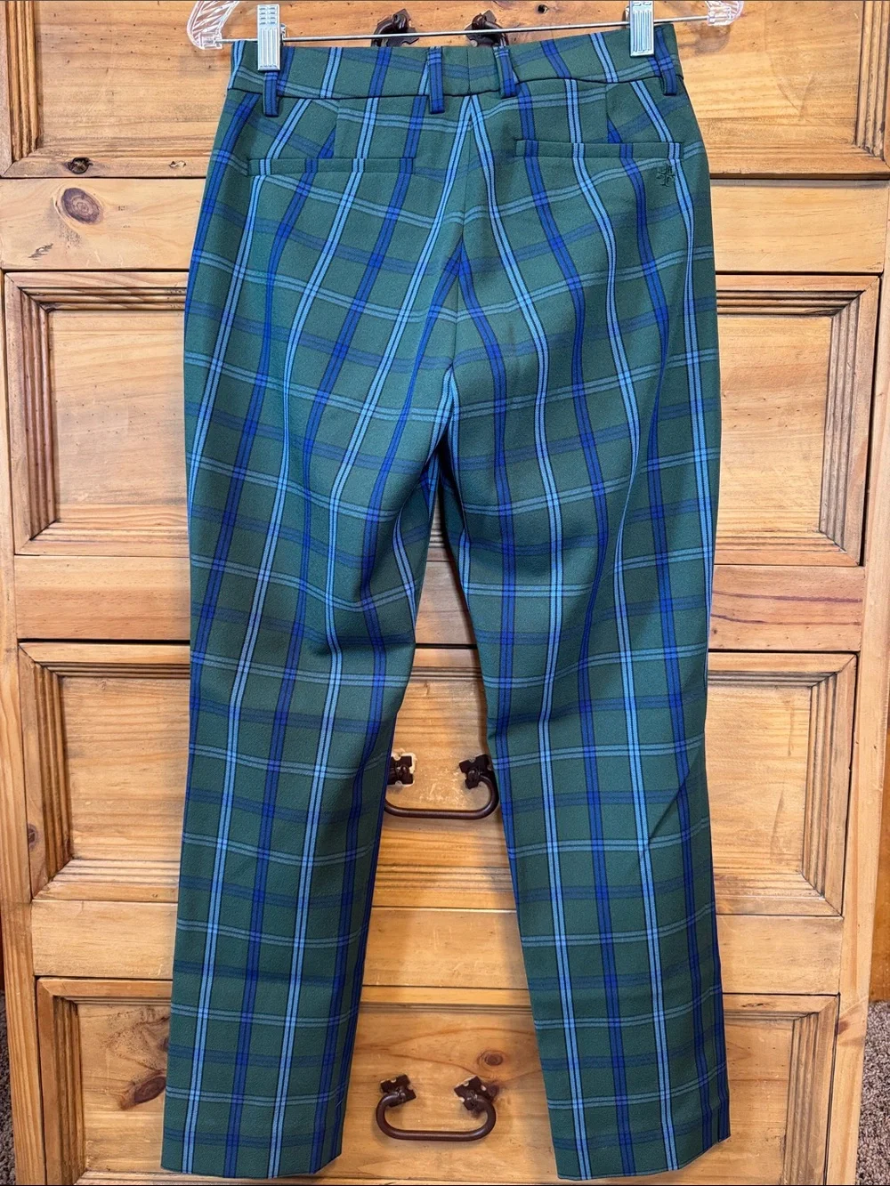 Tory Sport Green & Blue Plaid Tailored Golf Pants